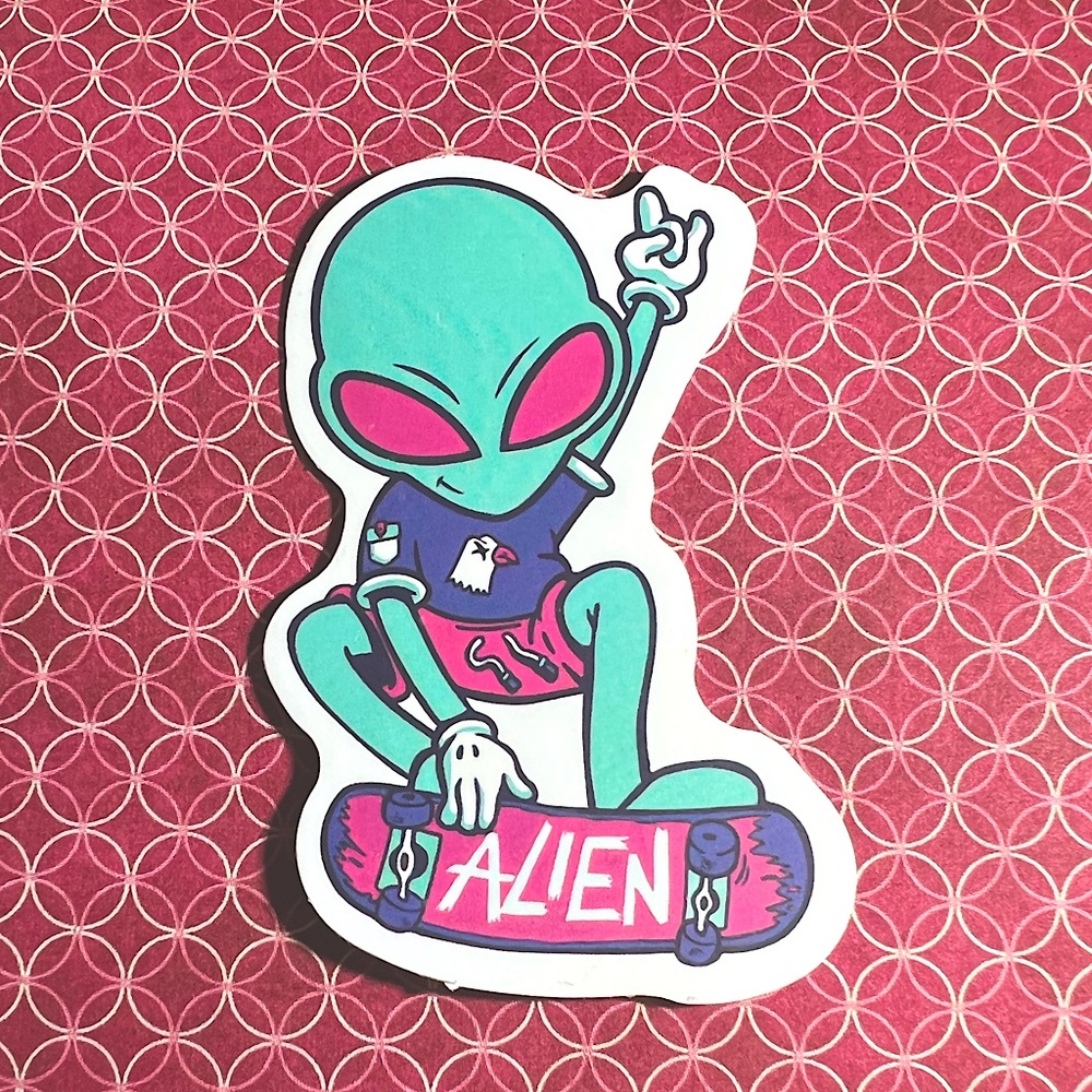 Rad Lil Guy Alien ET EBE Traveler Star Person Space People Single Decor Sticker